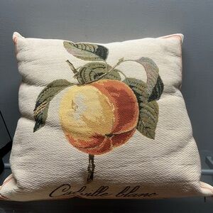 Fruit Embroidered Throw Pillow